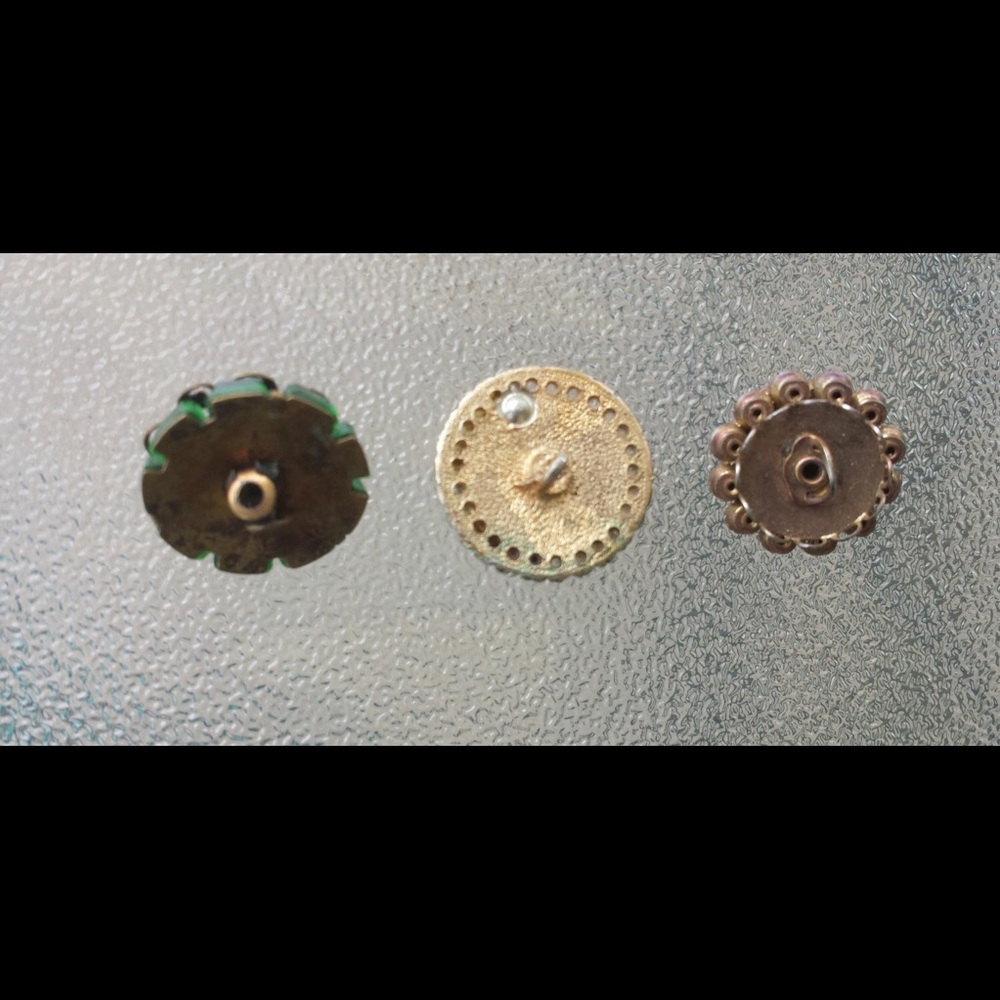 Bundle 3 VTG 50s Jewel Tone & Rhinestone Buttons - Picture 6 of 13